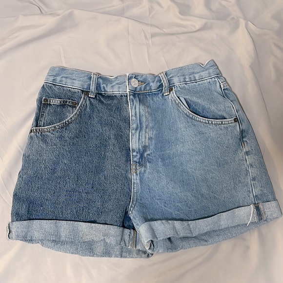 Half and Half Denim High Waisted Shorts - Picture 1 of 2